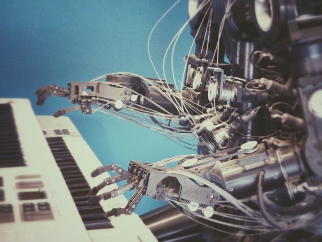 robot playing piano - AI Tools for Creativity